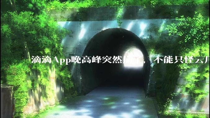 滴滴App晚高峰突然崩了，不能只怪云厂商_故障_用户_平台