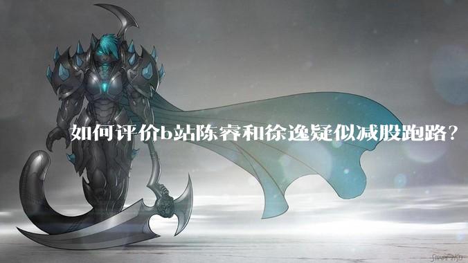 如何评价b站陈睿和徐逸疑似减股跑路？